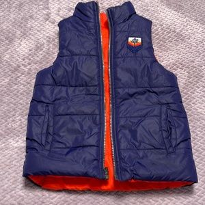 Reversible blue/orange toddler vest.4t